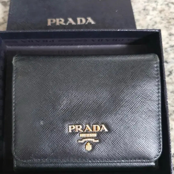 [BUNJANG] Prada Saffiano Bifold Wallet Black / 프라다 사피아노 반지갑 블랙(풀박스)