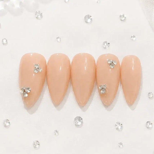 [BUNJANG] Handmade Nude Stone Nail Tips / 수제네일팁 누드스톤