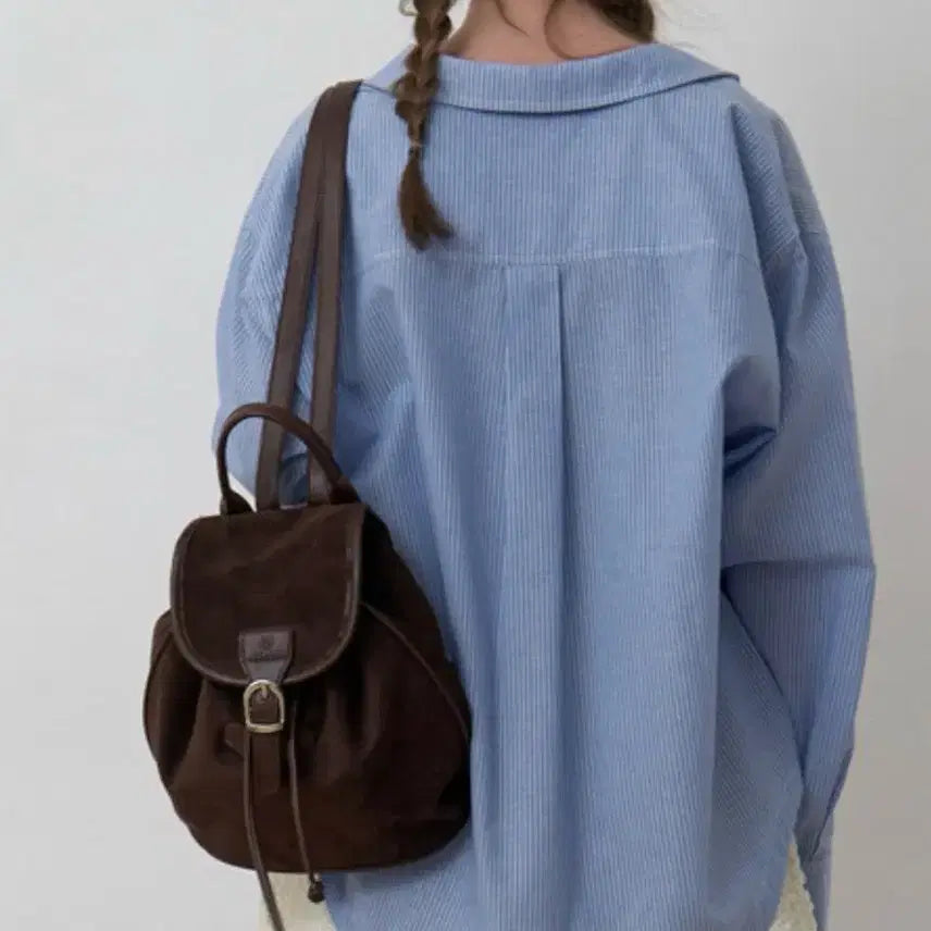 [BUNJANG] AMong Leather Suede Backpack Brown / AMong 어몽 가죽 스웨이드 백팩 브라운