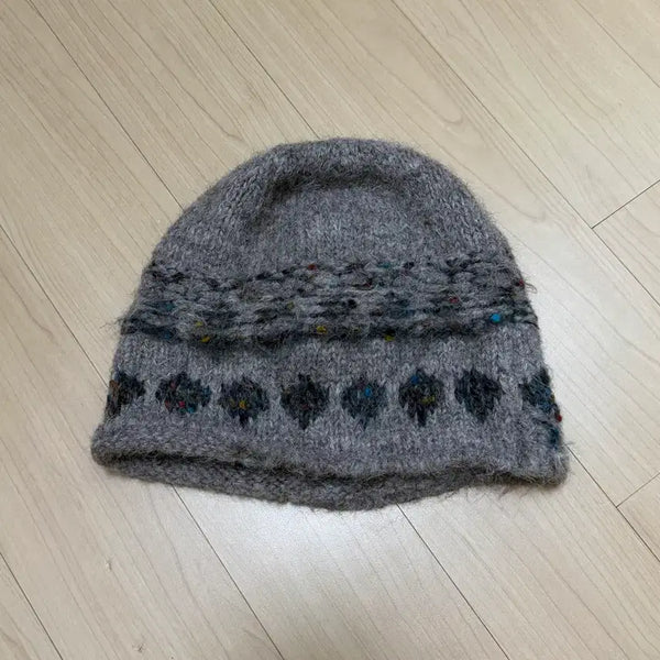 [BUNJANG] Knit Beanie Oatmeal Pattern / 뜨개 비니