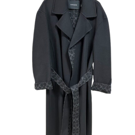 [BUNJANG] COACH Belted Wool Long Coat Black XS/S / 코치 COACH 벨티드 울 롱 코트 블랙 XS/S CCA37