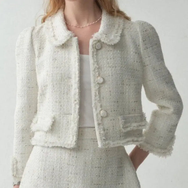 [BUNJANG] Flooum Alice Tweed Jacket Cream / 플로움 앨리스 트위드 자켓 크림