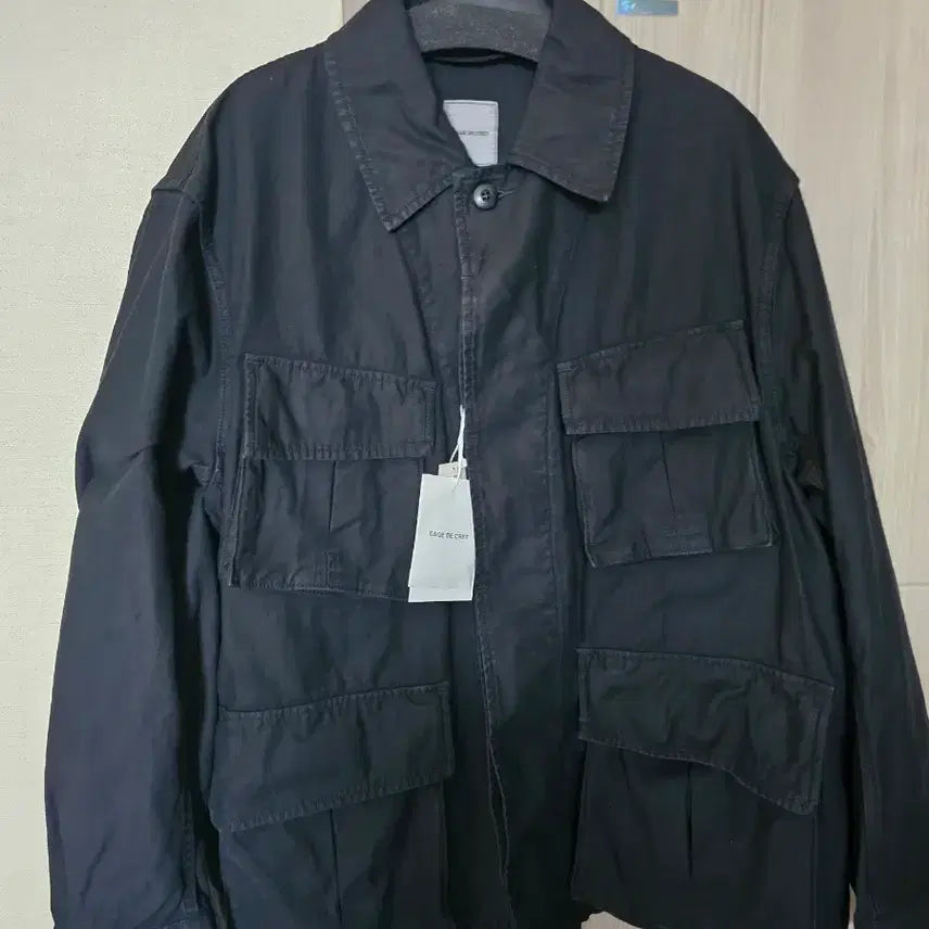 [BUNJANG] Sage de Cret Satin Fatigue Jacket Black L / 사쥬드크레 백사틴 퍼티그 자켓 블랙 L sage de cret bdu 정글