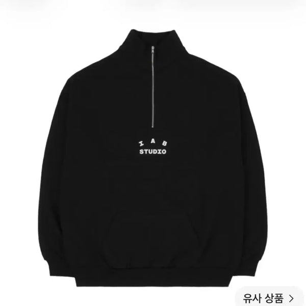 [BUNJANG] IAB Studio Half-Zip Sweatshirt L Black / IAB studio 아이앱 스튜디오 반집업