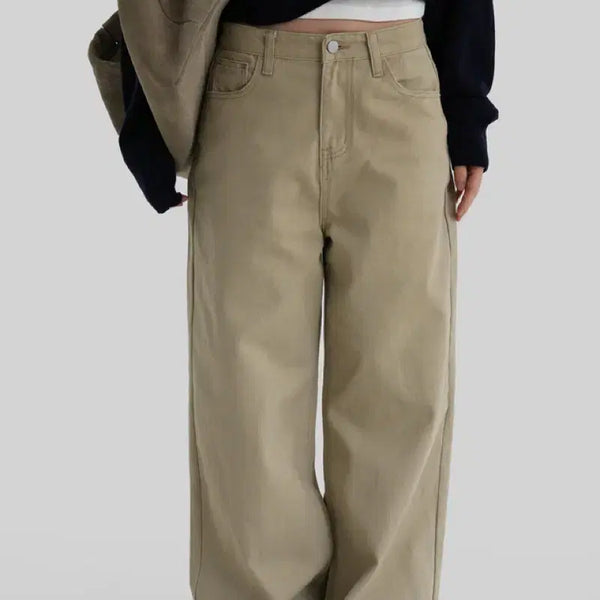 [BUNJANG] Cage Cotton Pants Beige / 케이지코튼팬츠