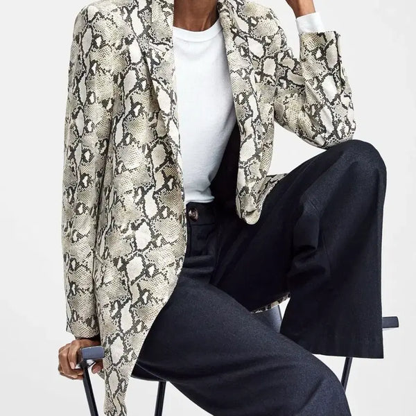 [BUNJANG] ZARA Snake Pattern Blazer / ZARA 스네이크 패턴 블레이저 44