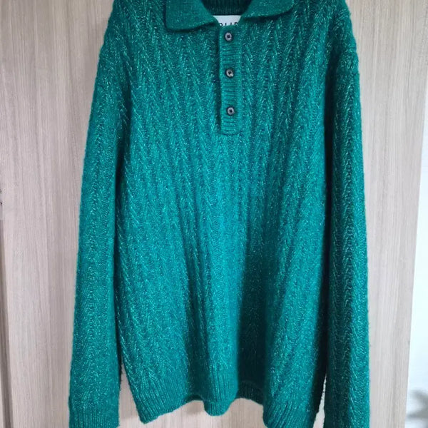 [BUNJANG] Solid Homme Pullover Knit Green / 솔리드 옴므 풀오버 니트 그린