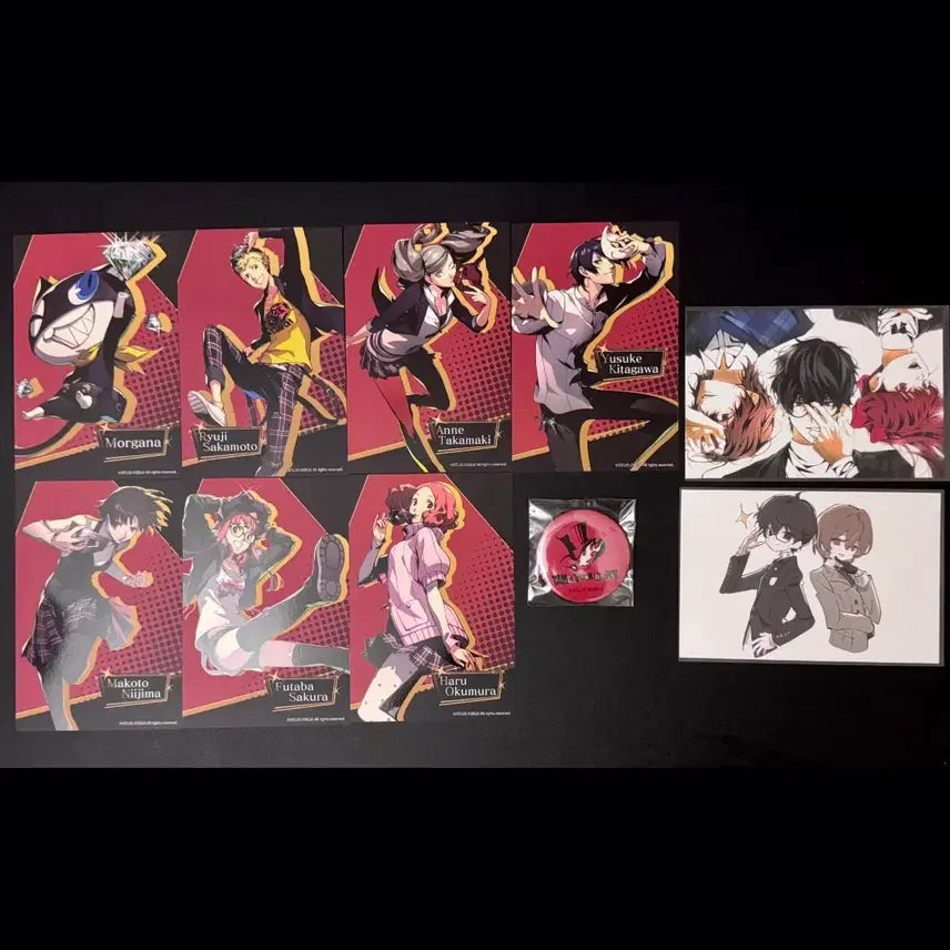 [BUNJANG] Persona 5 Royal Phantom Thieves Postcard & Can Badge Bundle Set / 페르소나5 더 로열 괴도단 엽서 캔뱃지 비공굿 프박 일괄 판매