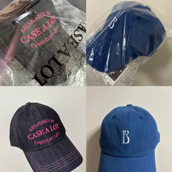 [BUNJANG] Bundle Set Casearatt & Brighton Logo Ball Caps (Unisex) / 남녀공용 로고 볼캡 2개 일괄(케이스어랏, 브라이튼)