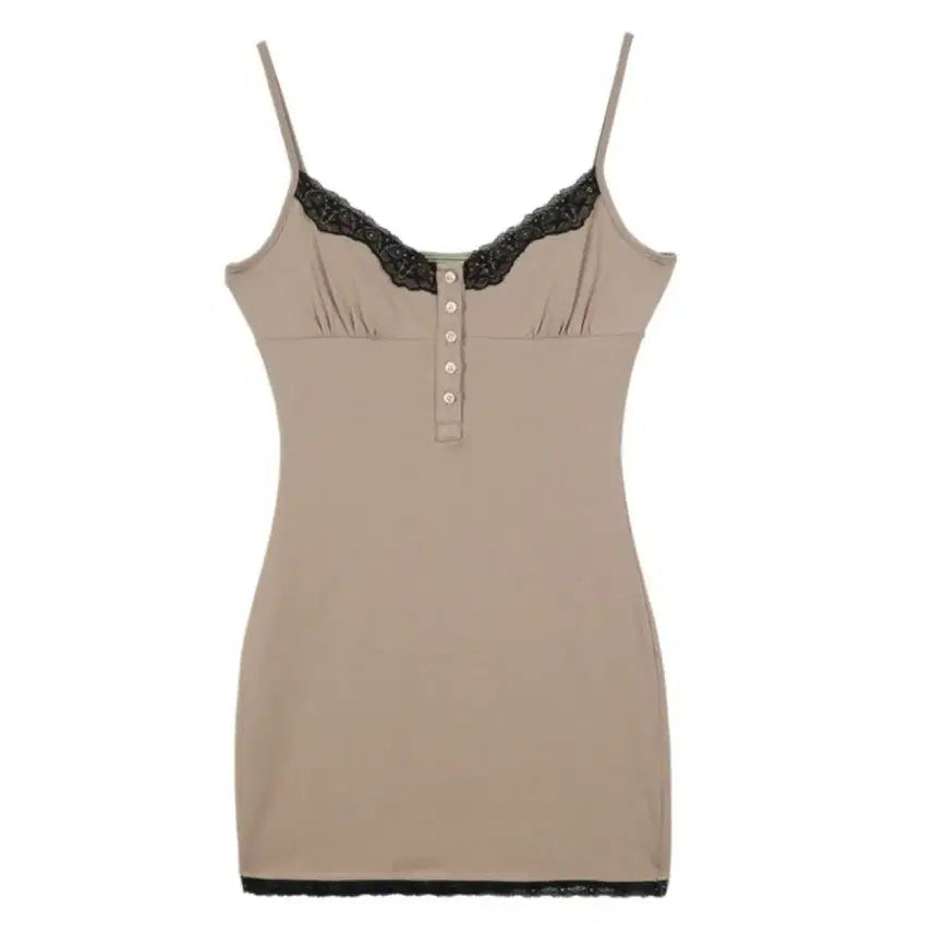 [BUNJANG] Plenopal Anny Lace Button Dress Beige / 플노팔 Anny lace button dress 베이지