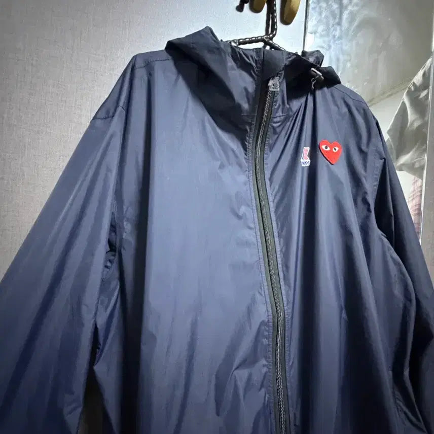 [BUNJANG] Comme des Garçons PLAY x K-Way Full Zip Jacket Navy L / 꼼데가르송 까웨 바람막이L 판매해요