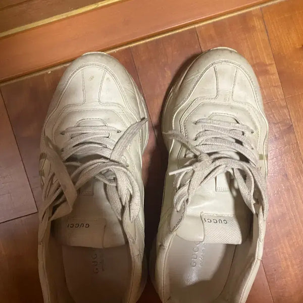 [BUNJANG] Gucci Rhyton Sneakers Beige Size 255 / 구찌 라이톤 스니커즈 베이지 255