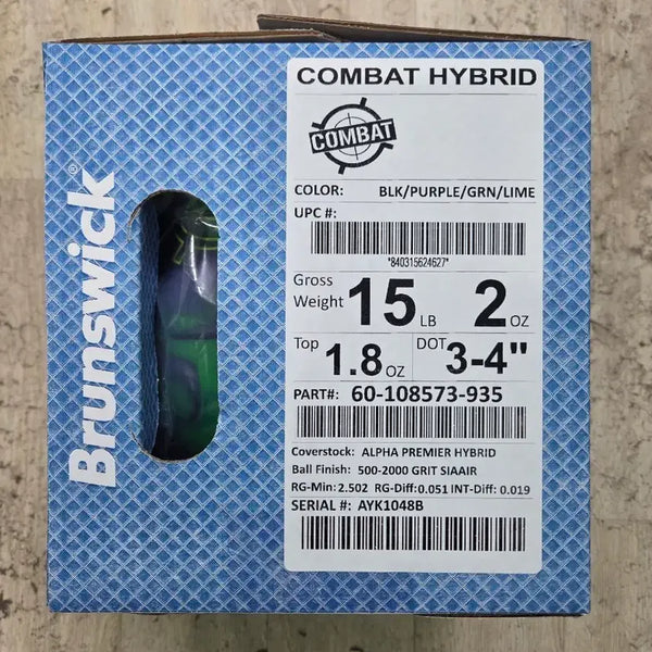 [BUNJANG] Brunswick Combat Hybrid Bowling Ball 15lb / (새상품) 브런스윅 컴뱃 하이브리드 15파운드