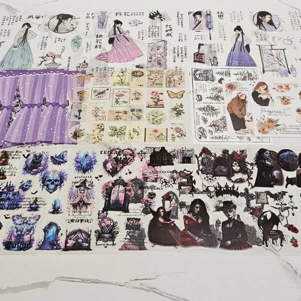 [BUNJANG] Vintage Aesthetic Scrapbooking Sticker Bundle Set / 다꾸 스티커 일괄