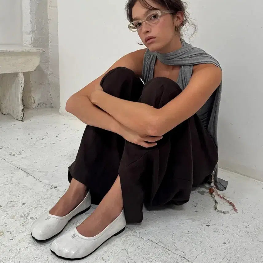 [BUNJANG] FOGEE MOODY Flat Shoes White / 포기무디 플랫슈즈 화이트