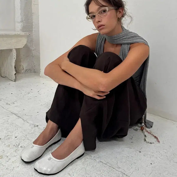 [BUNJANG] FOGEE MOODY Flat Shoes White / 포기무디 플랫슈즈 화이트