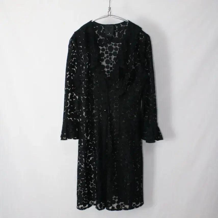 [BUNJANG] Anna Sui Dot See-Through Long Jacket / Anna sui 도트 시스루 롱 자켓