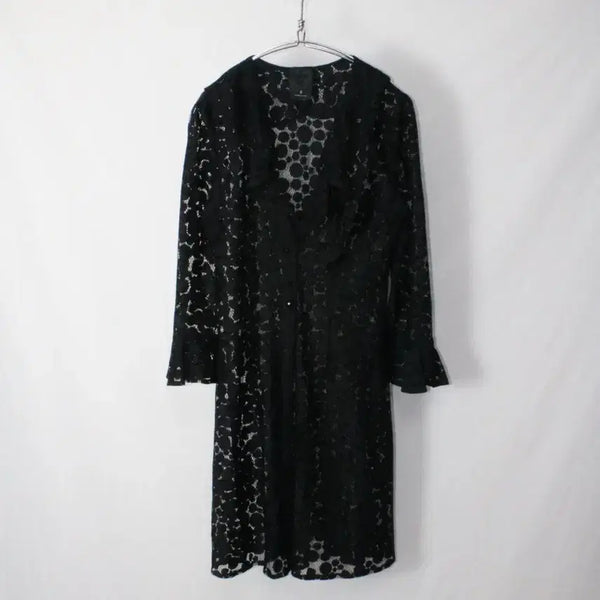 [BUNJANG] Anna Sui Dot See-Through Long Jacket / Anna sui 도트 시스루 롱 자켓