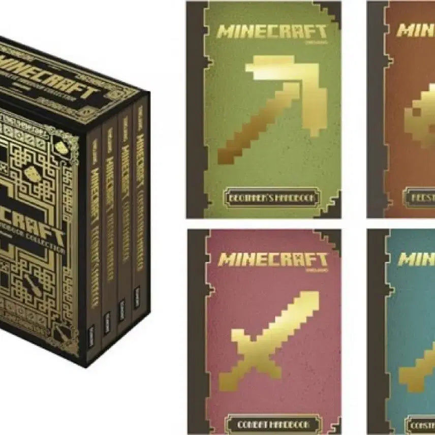 [BUNJANG] Minecraft English Handbook 4-Book Set / 마인크래프트 영어 핸드북 4종세트 도서 서적