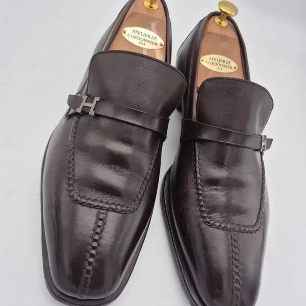 [BUNJANG] Hermès Loafers Dark Brown Size 270 / 에르메스 로퍼 다크 브라운270