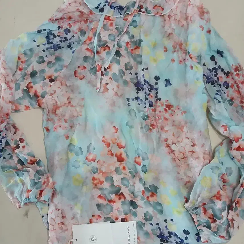 [BUNJANG] Flower Chiffon Blouse / [새제품] 플라워 쉬폰 블라우스
