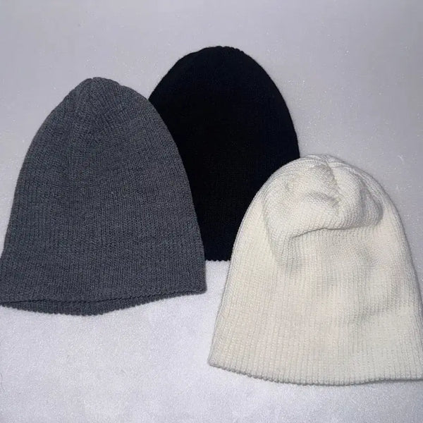 [BUNJANG] Plain Beanie 3-Piece Set / Plain Beanie 3-Piece Set