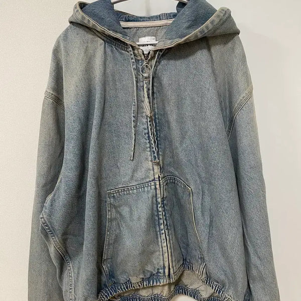 [BUNJANG] Zara Denim Hooded Zip-Up Jacket / 자라 데님 후드 집업 자켓