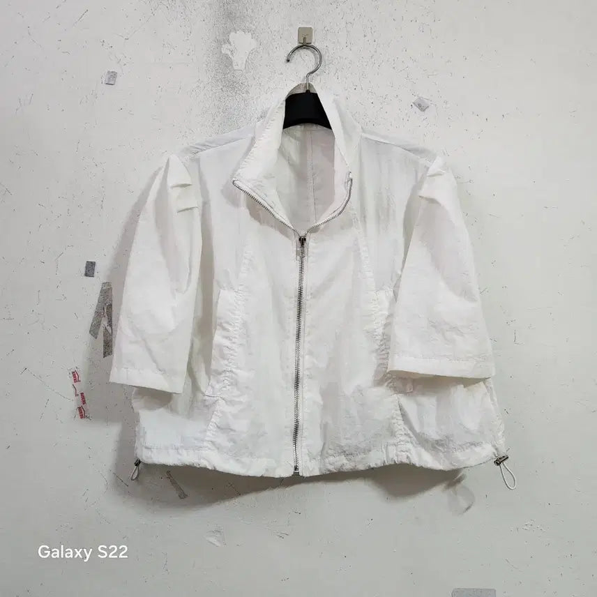 [BUNJANG] Wrinkled Texture Zip-Up Jacket / 바스락화이트 집업 자켓