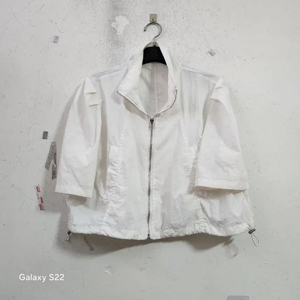 [BUNJANG] Wrinkled Texture Zip-Up Jacket / 바스락화이트 집업 자켓