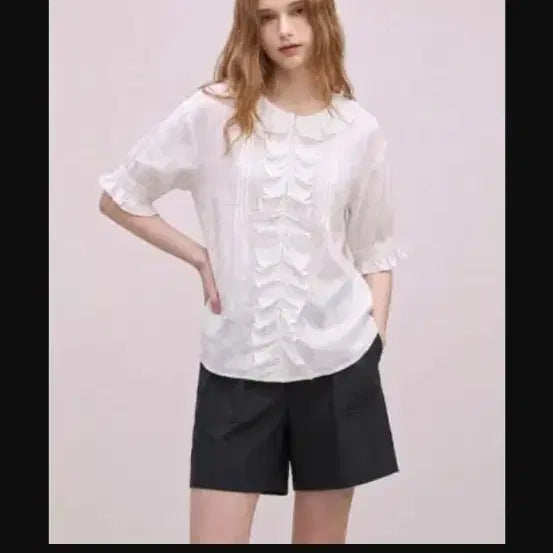 [BUNJANG] Thursday Island Frill Open Blouse / 써스데이아일랜드 프릴장식오픈형블라우스