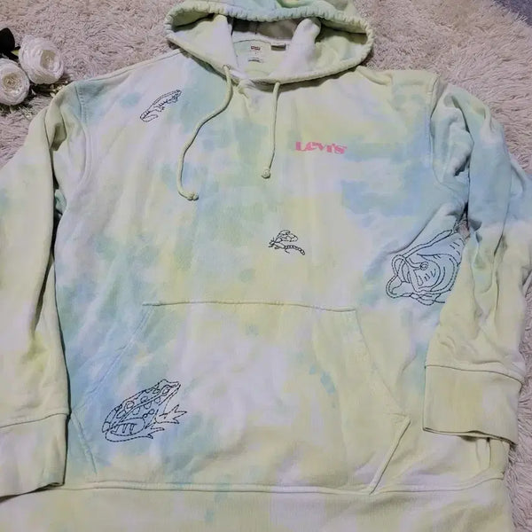 [BUNJANG] Levi's Tie-Dye Frog Print Hoodie / 리바이스 타이 다이 개구리 프린팅 후드티