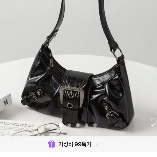 [BUNJANG] Vintage Leather Buckle Hobo Shoulder Bag / 빈티지 레더 버클 호보 숄더백 에이블리 지그재그 가방