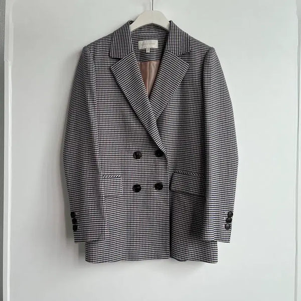 [BUNJANG] Plastic Island Check Double Jacket (M) / 플라스틱아일랜드 체크 더블 자켓 M