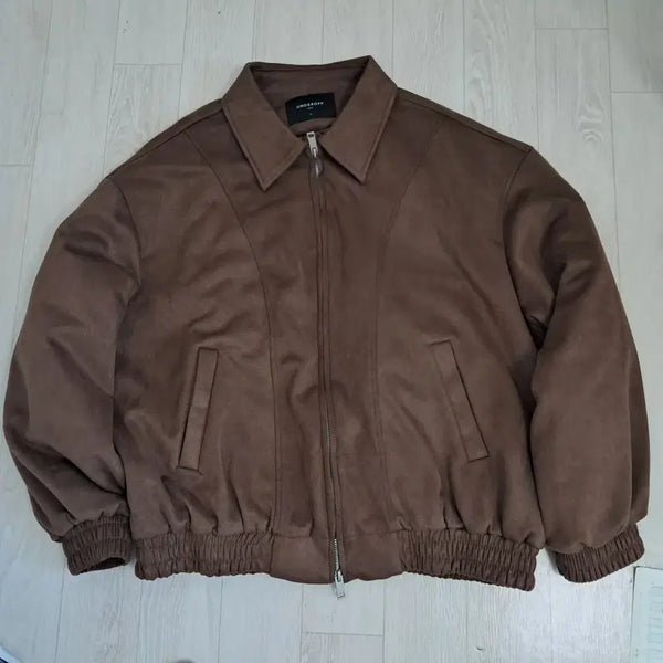 [BUNJANG] Underoff Suede Blouson Jacket (Brown, L) / 언더오프 스웨이드 블루종