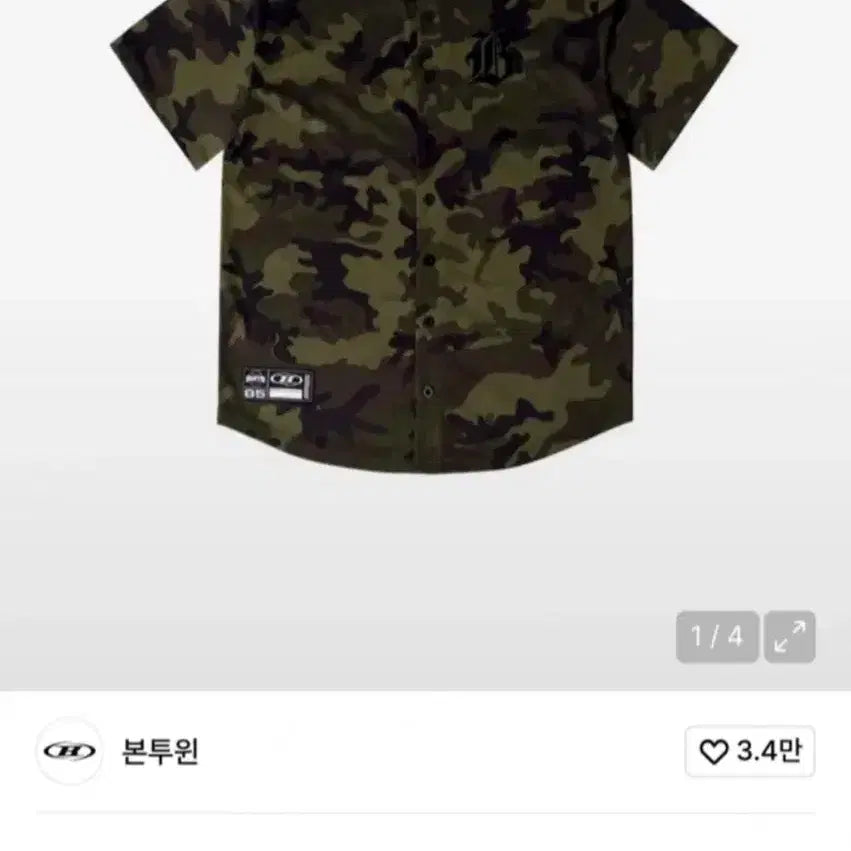 [BUNJANG] Born to Win Camo Pattern Baseball Style Short Sleeve Jersey Size 1 / 본투윈 카모