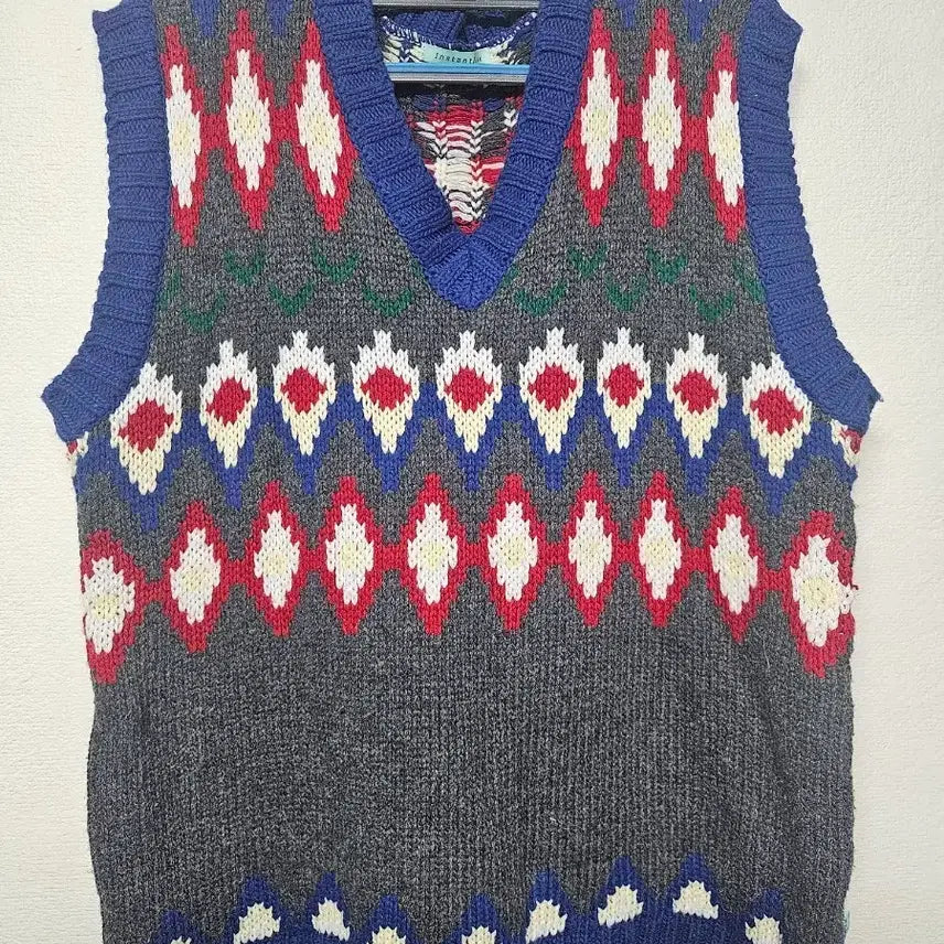 [BUNJANG] INSTANTFUNK Ms Argyle Wool Knit Vest / INSTANTFUNK 인스턴트펑크 Ms 아가일 울 니트 베스트