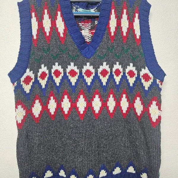 [BUNJANG] INSTANTFUNK Ms Argyle Wool Knit Vest / INSTANTFUNK 인스턴트펑크 Ms 아가일 울 니트 베스트