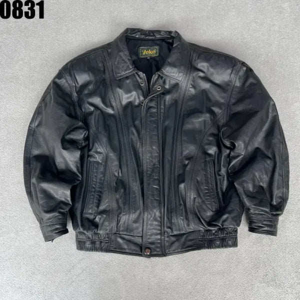[BUNJANG] Yeke Leather Jacket Black M / Yeke 가죽 자켓 블랙 M