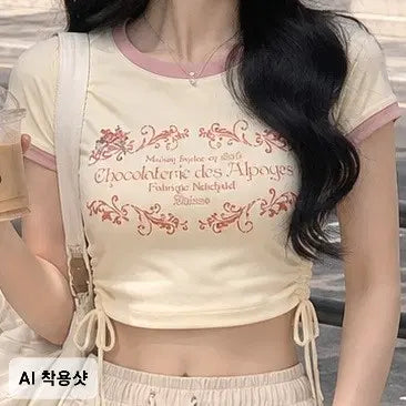 [BUNJANG] Chic Shirred Cropped Top / 키치한 셔링 크롭티 (XS~M 사이즈)