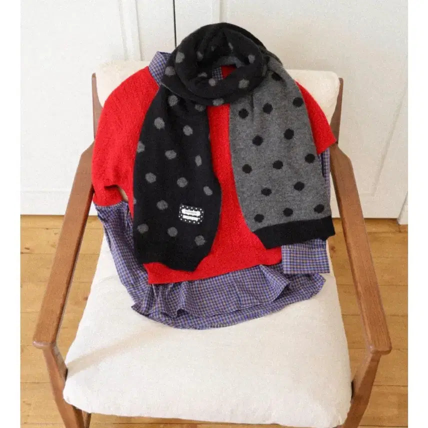 [BUNJANG] DOT KNIT MUFFLER / 래니래니 니트 머플러 DOT KNIT MUFFLER 목도리