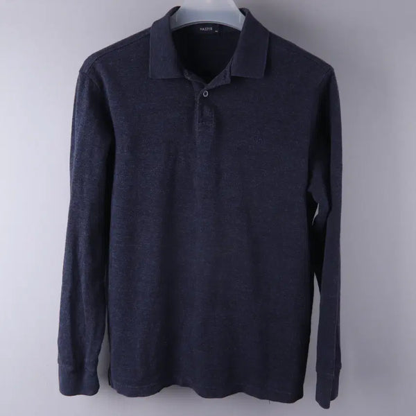 [BUNJANG] Hazzys Puppy Embroidery Cotton Blend Long Sleeve Polo T-Shirt Navy (L/95-100) / 헤지스 퍼피자수 면혼방 긴팔 폴로티셔츠 네이비 (L/95-100)