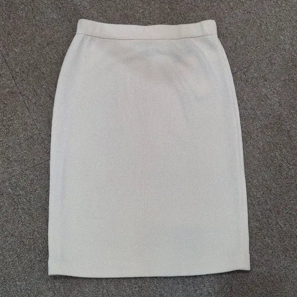 [BUNJANG] Senzone Ivory Knit Banding Long Skirt / 센존 아이보리 니트밴딩스커트 6