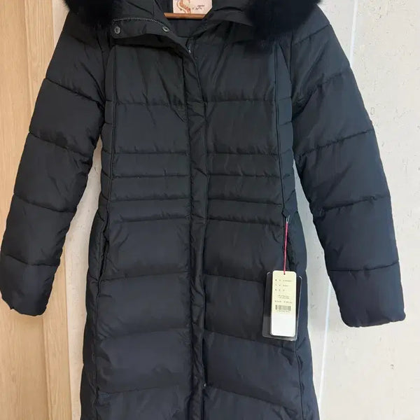 [BUNJANG] Brand Name Hooded Fur Long Padding Black / [브랜드명] 후드 퍼 롱 패딩 블랙