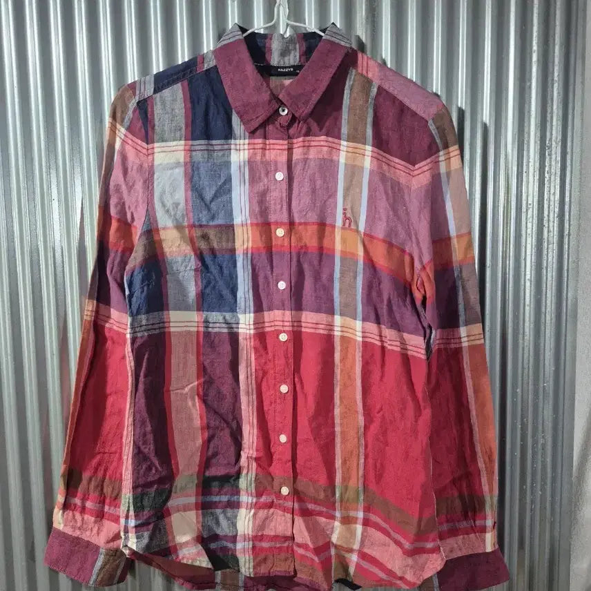 [BUNJANG] Hazzys Check Pattern Long Sleeve Shirt / 85 헤지스 체크 남방