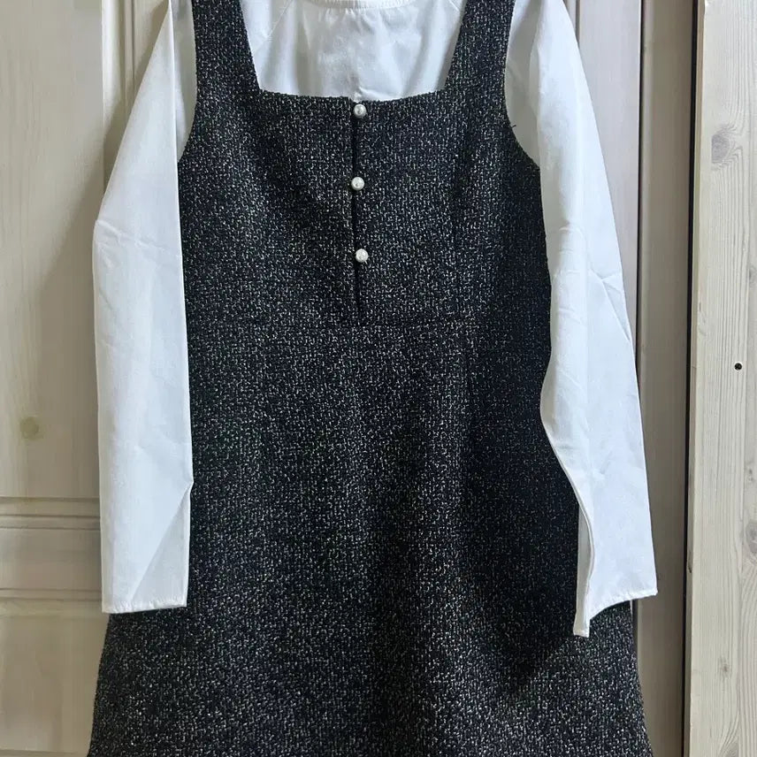 [BUNJANG] Tweed One-Piece Blouse Set / 새상품) 하객룩 트위드 원피스 블라우스 세트