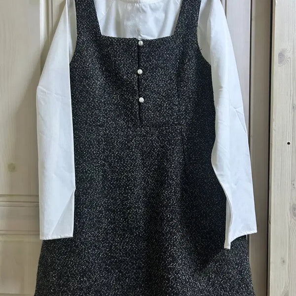 [BUNJANG] Tweed One-Piece Blouse Set / 새상품) 하객룩 트위드 원피스 블라우스 세트