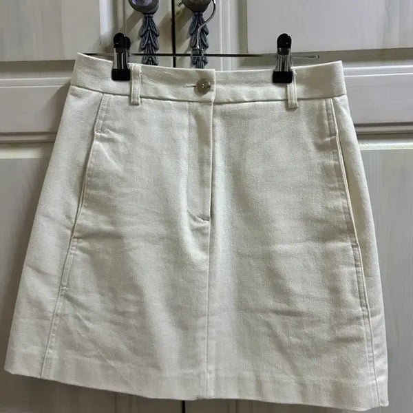 [BUNJANG] Slow Mood Ivory Mini Skirt Size S / 슬로우무드 아이보리 스커트 S