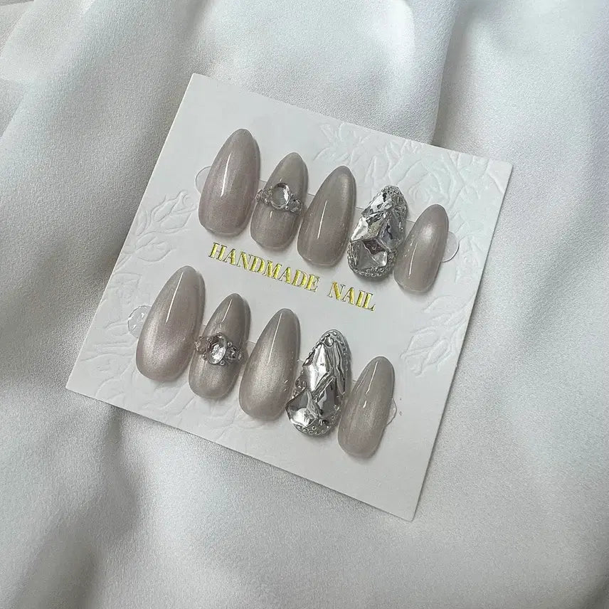 [BUNJANG] Handmade Nail Tips - Silver Parts Set / 실버 파츠네일