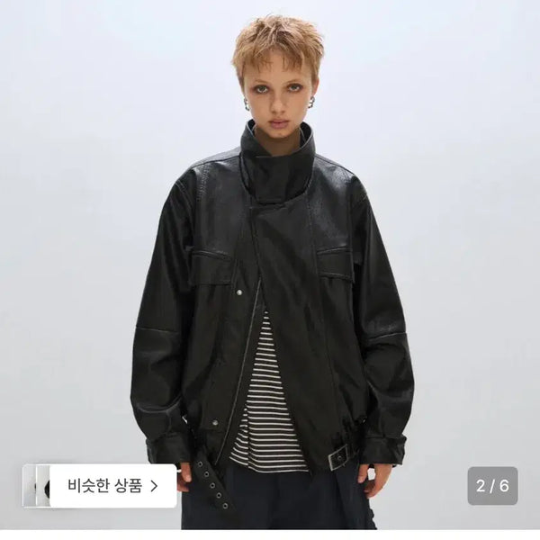 [BUNJANG] Please Project Vegan Leather Flight Jacket / 플리즈프로젝트 비건 레더 플라이트 자켓