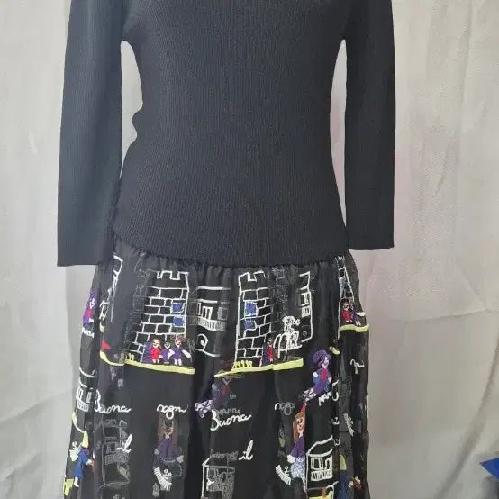 [BUNJANG] OUNIS Pattern Long Dress Size 66 / OUNIS 패턴 롱 원피스 66